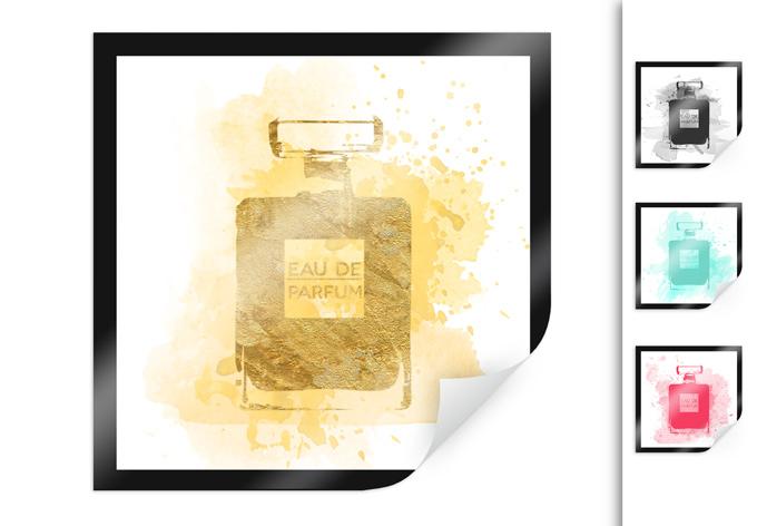 Poster - Eau de parfum - acquarello multicolore (4 parti)