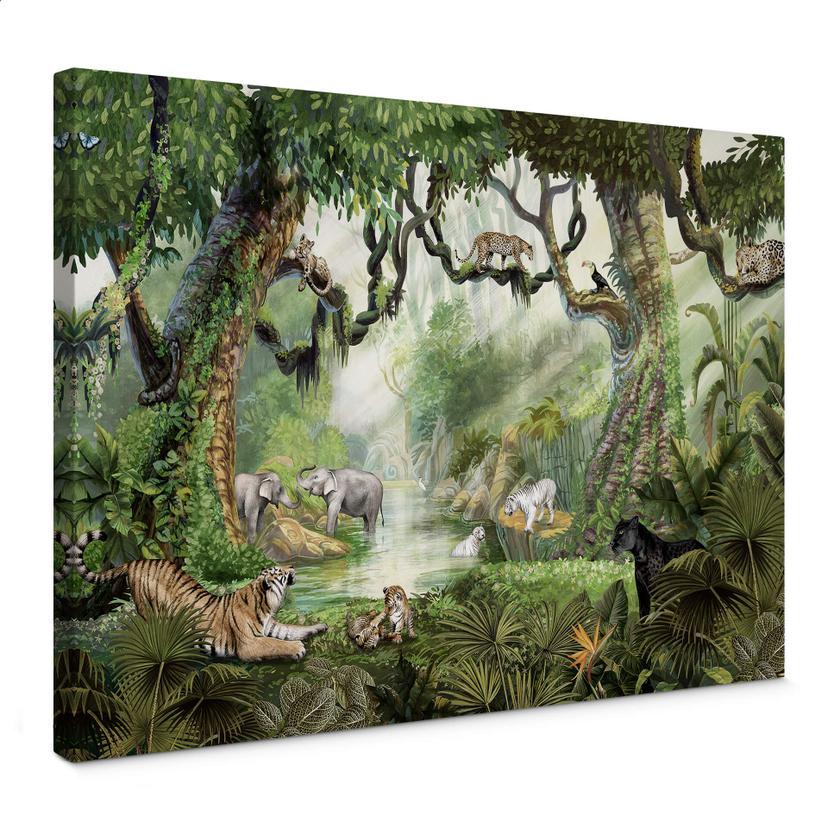 Lienzo Kikki Belle - Gatos de la selva