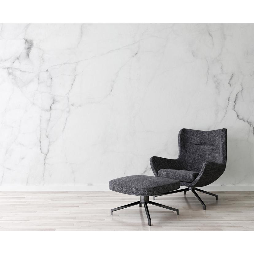fototapet Designwalls non-woven tapet hvid marmor stenoptik sort og hvid i hvid og grå