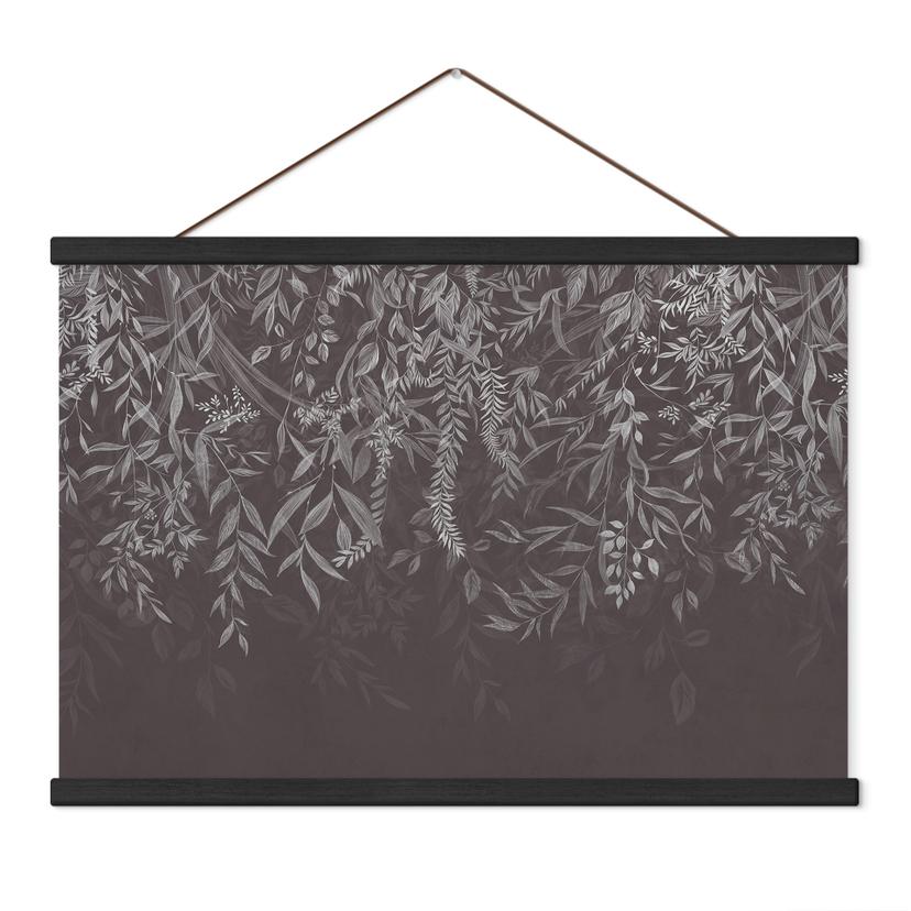 Textielposter Elegante wilgentakken in donkergrijs - Ms Tiff