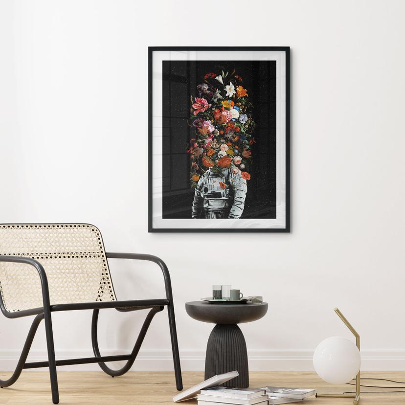 Poster Astronaut met bloemstuk - Nicebleed