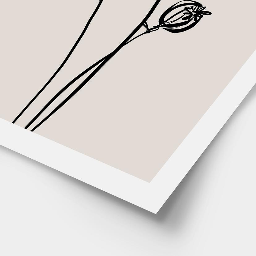 Póster Line Art Poppy - Gatos y puntos