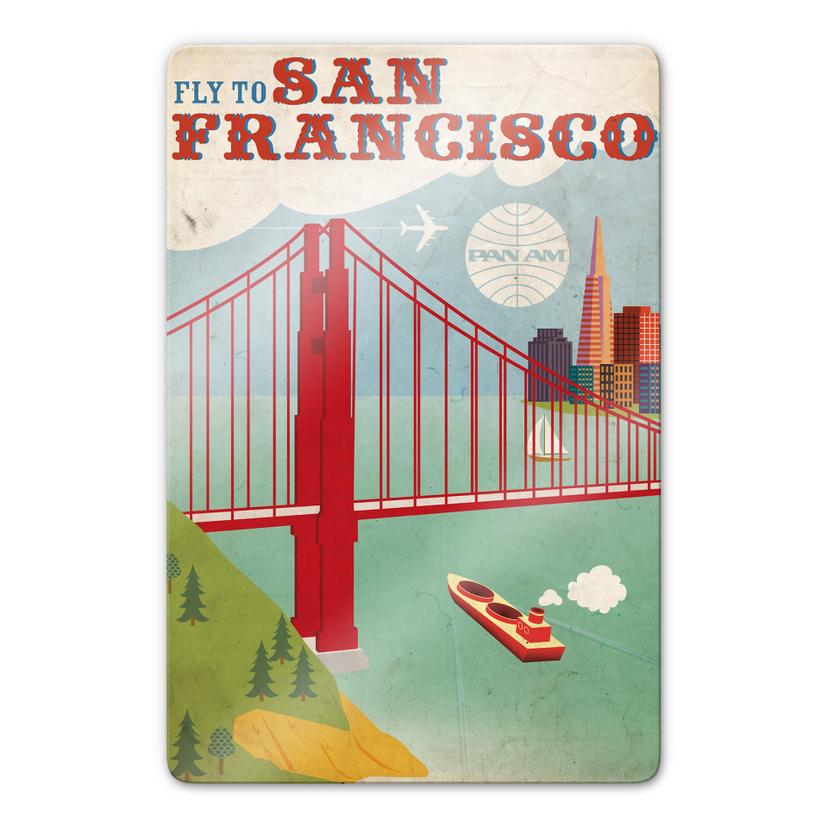 Glasschilderij – Pan Am – Fly to San Francisco