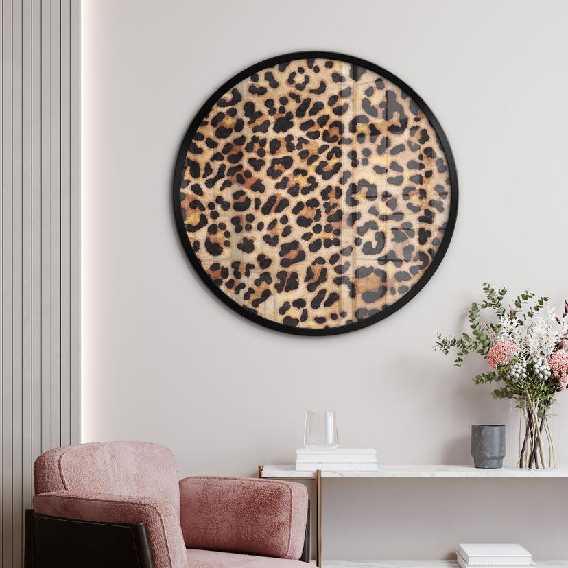 Poster Leopardo selvatico - Stampa animale - Tunaboylu - Rotondo