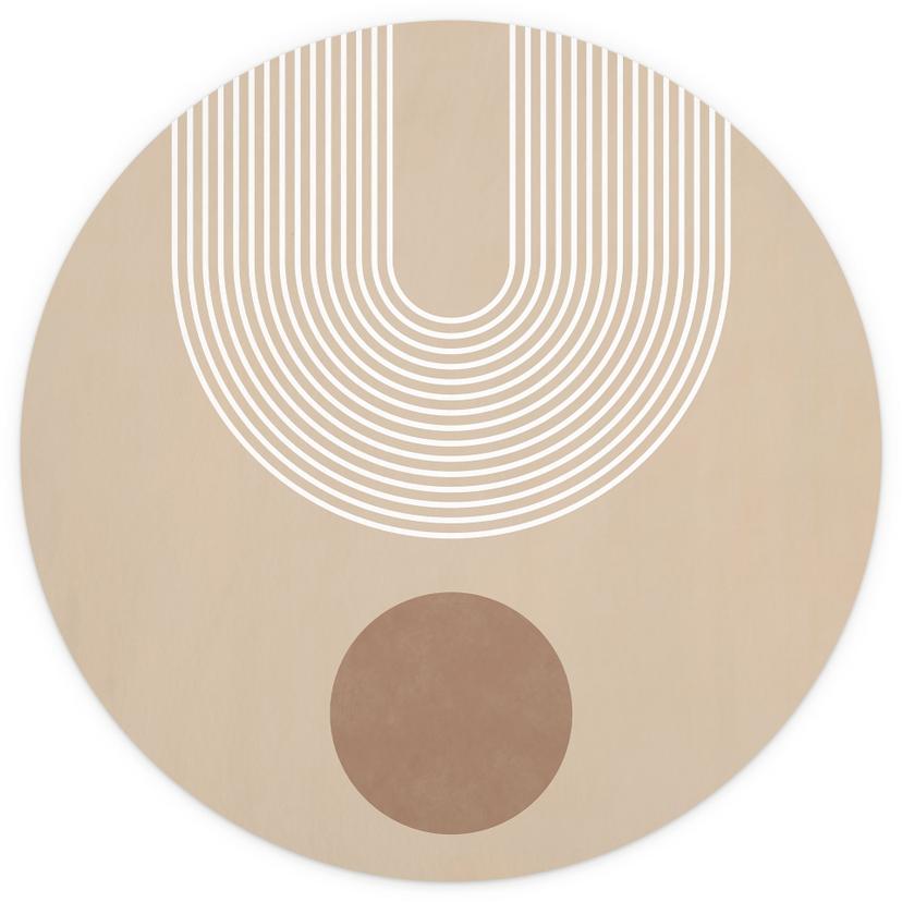 Abstrakt geometri i balans Fototapet - Ristova - Rund - non-woven tapet/självhäftande non-woven tape