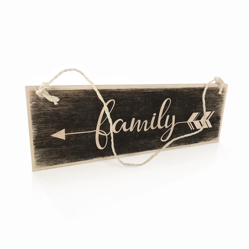 Houten Bordje - Family
