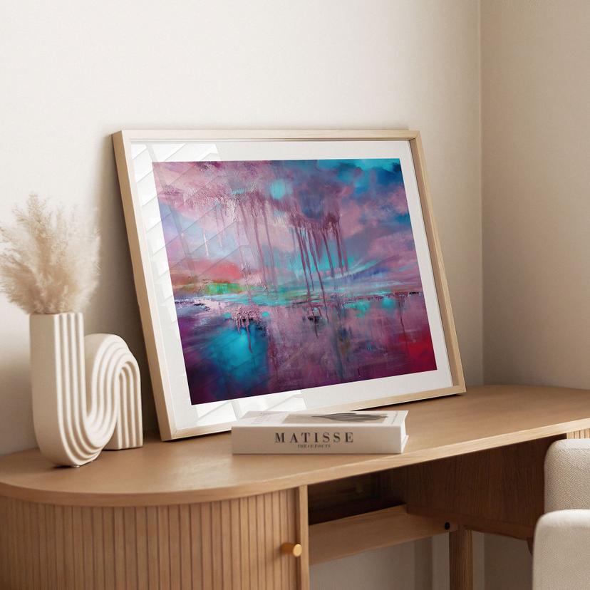 Poster Violetter Regen über blauem Dunst - Schmucker