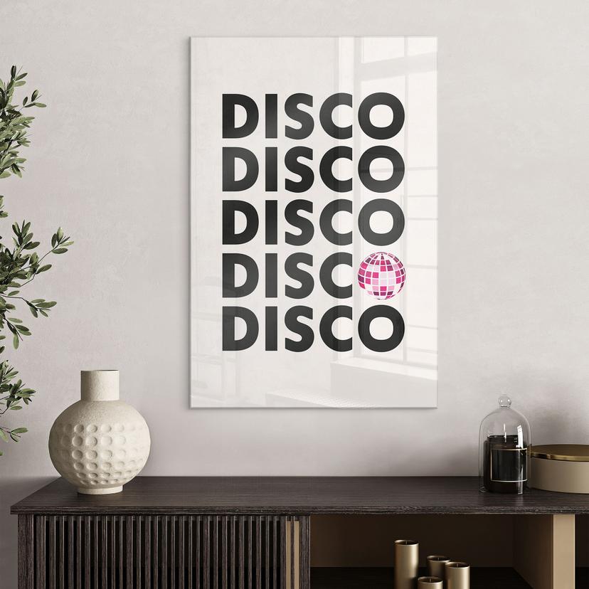 Stampa su vetro acrilico in vetro Tipografia Retro Disco Vibes - Kerr-Dineen