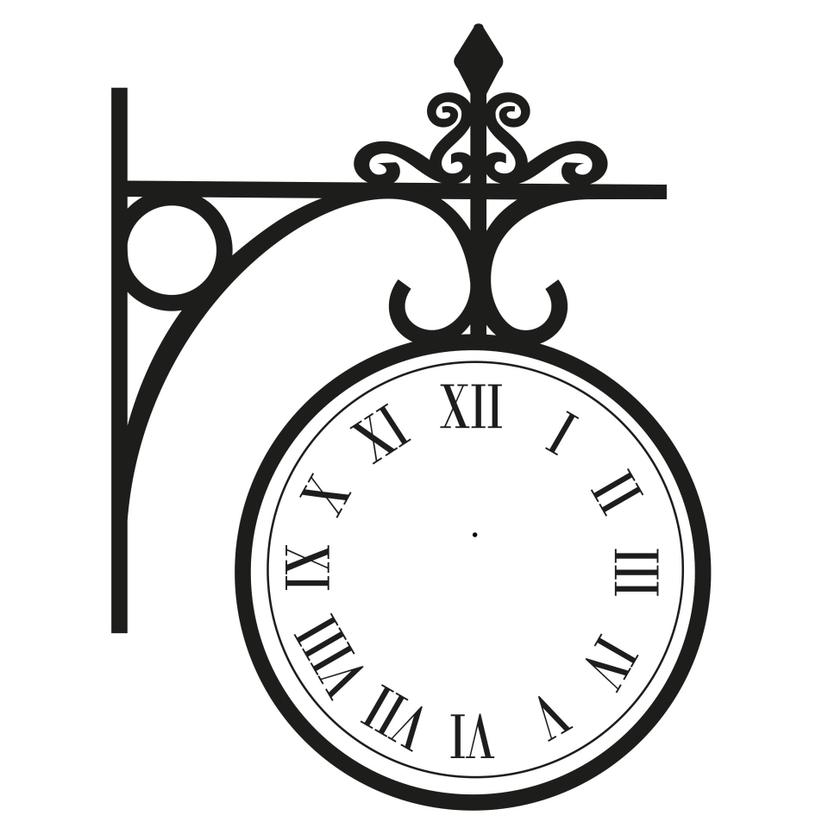 Adesivo murale dell'orologio della stazione ferroviaria antica