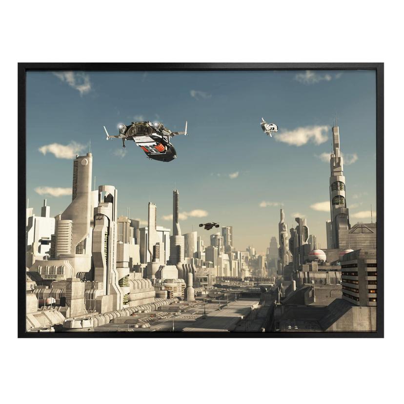 Plakat - 3D Sci-Fi landing i byen