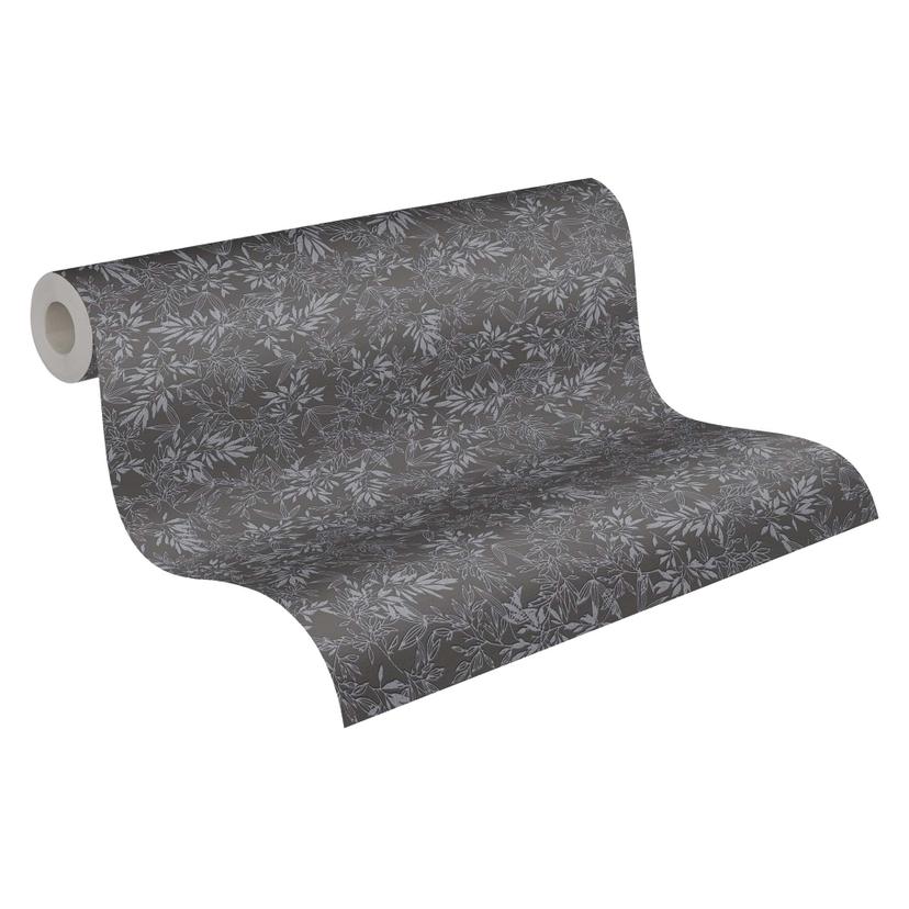 Floral Negro Gris - Papel pintado no tejido A.S. Création