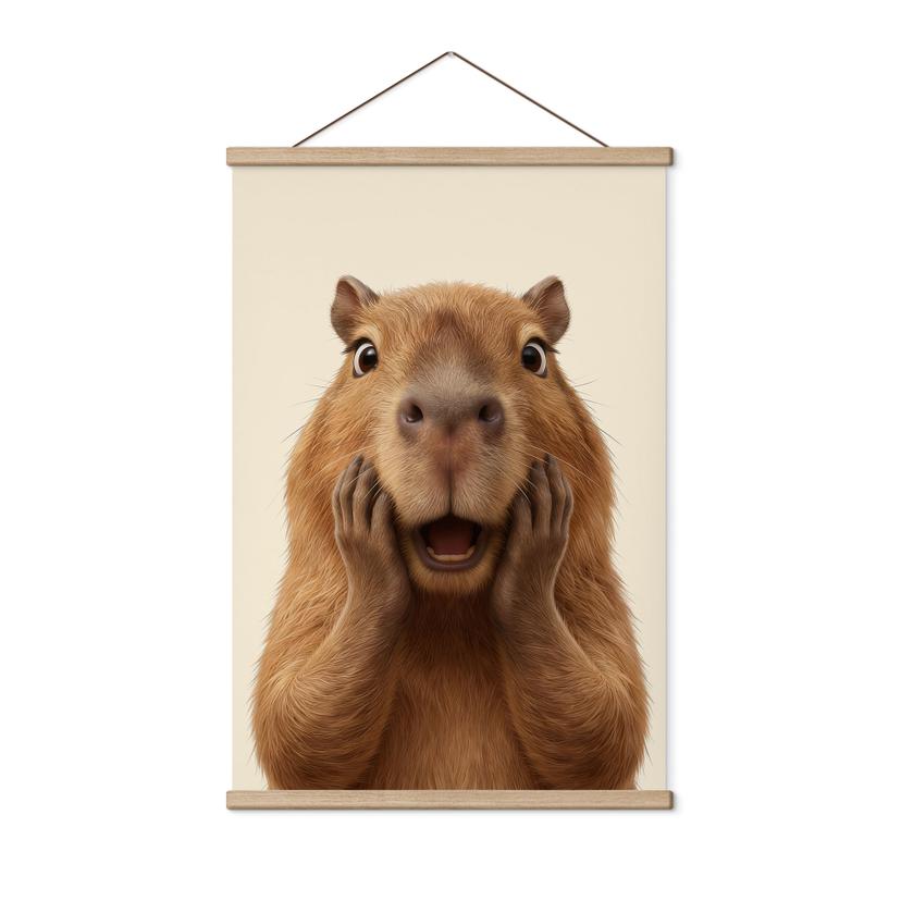 Overrasket Capybara Tekstil plakat