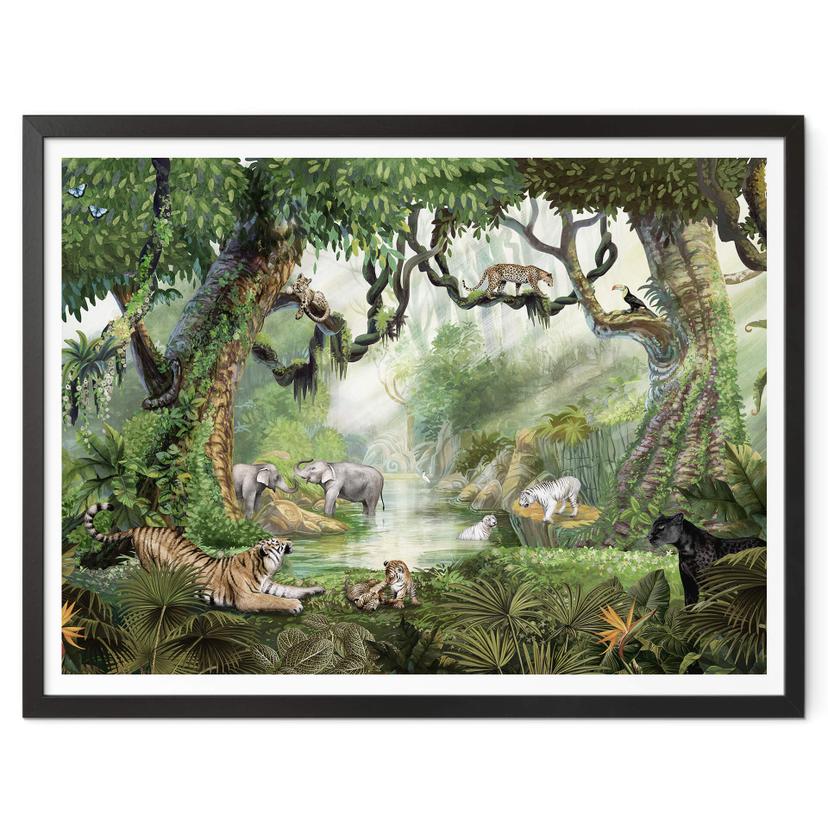 Póster infantil Kikki Belle - Gatos de la selva