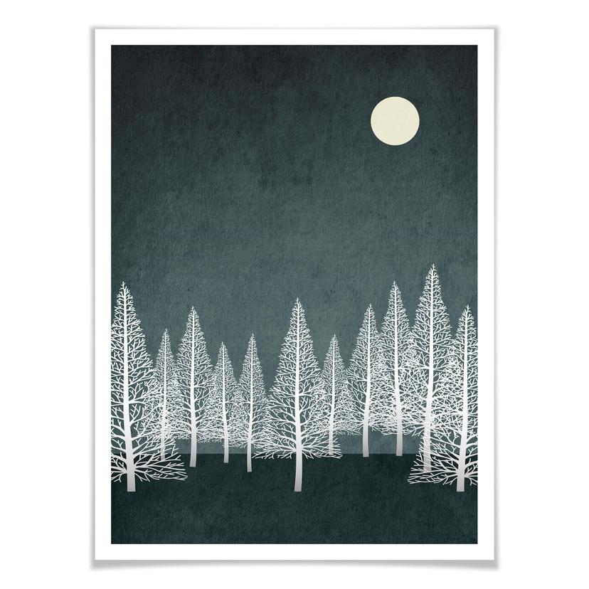 Poster Kubistika - Small Winter Moon