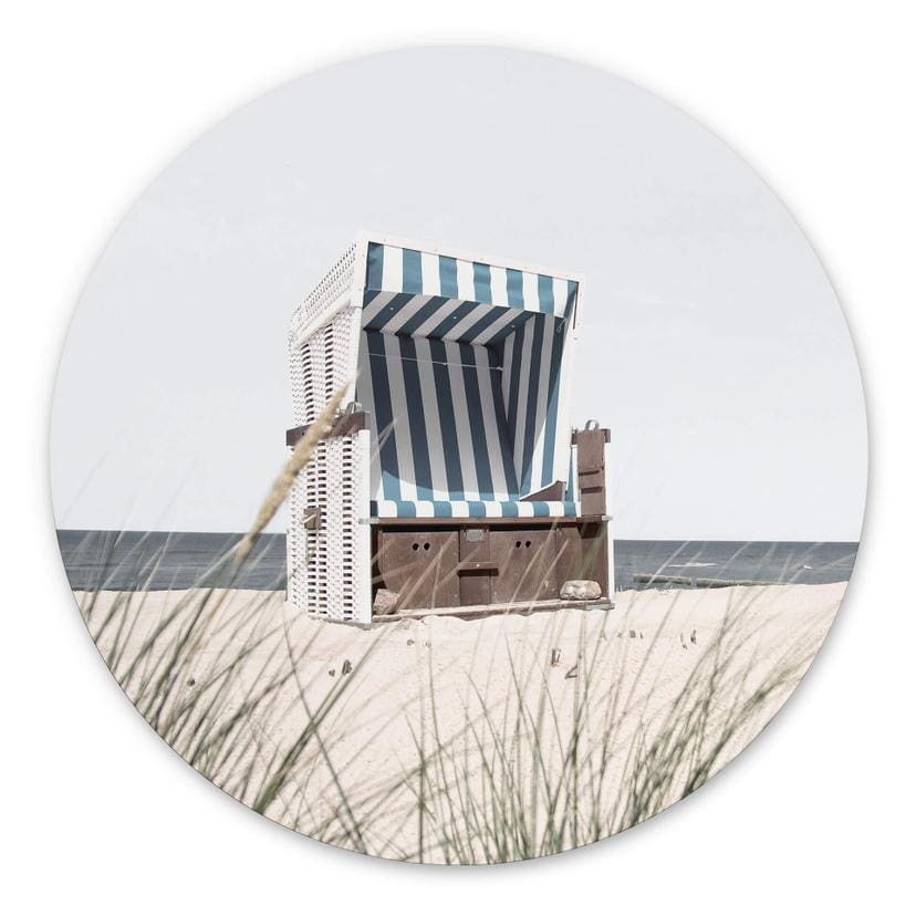 Tableau sur alu-Dibond rond Le bonheur insulaire au bord de la mer Baltique
