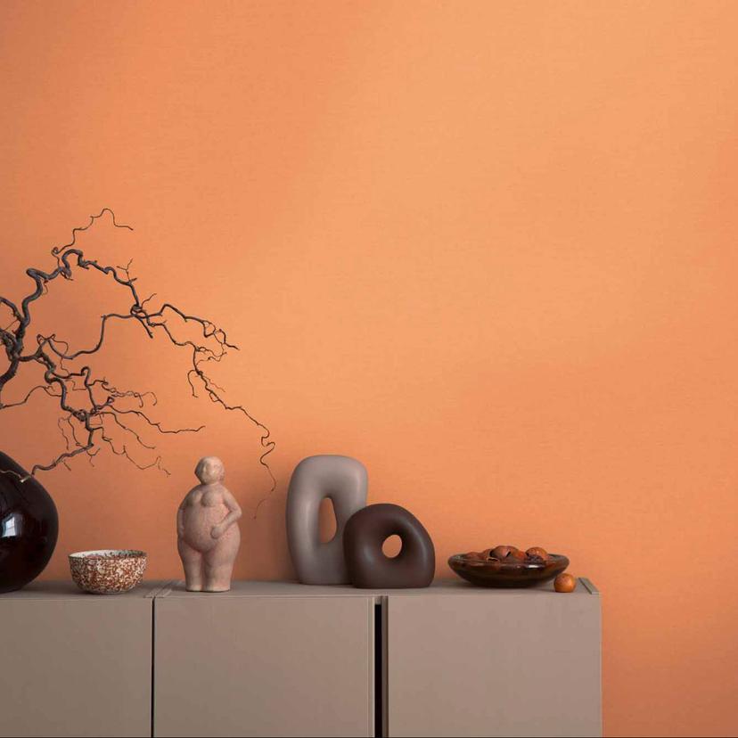 A.S. Creation orange mat non-woven tapet let struktureret monokromt tapet