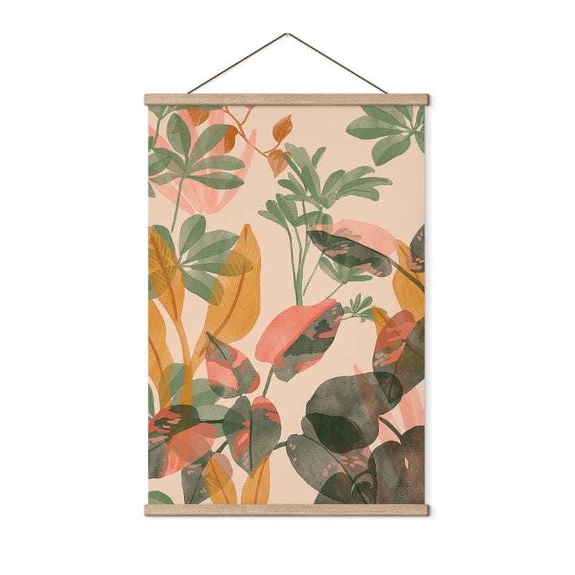 Tekstil plakat have med tropiske planter - Goed Blauw