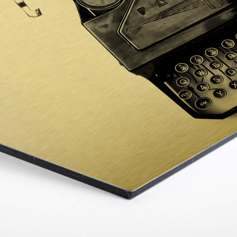 Hexagon Alu-Dibond - Goud effect - Typemachine