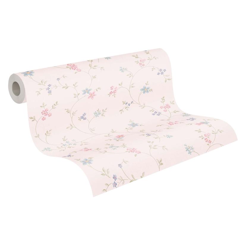 Papel pintado Floral rosa - papel pintado no tejido Casa de campo A.S. Création - textura ligera mat