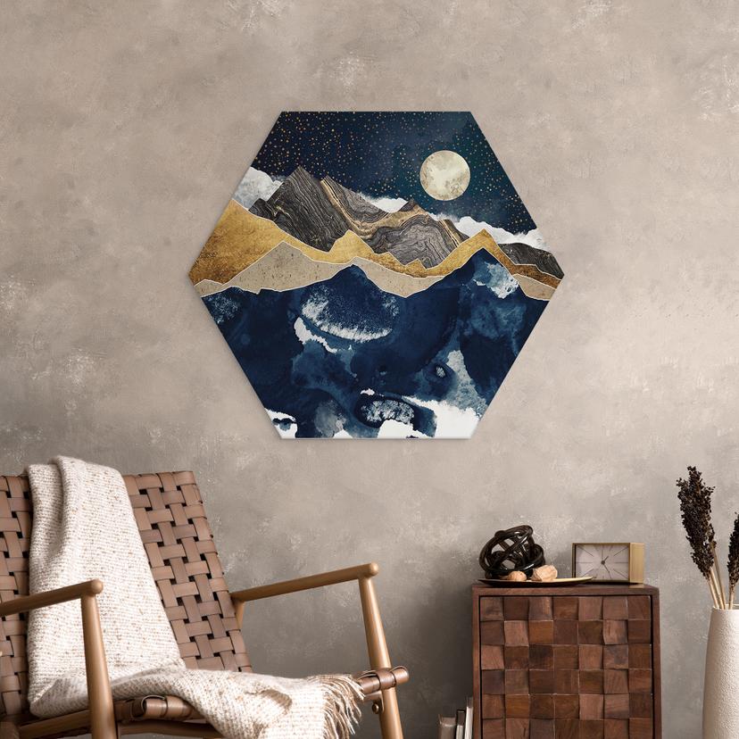 Esagono Alu-Dibond Cielo stellato in inverno - SpaceFrog Designs