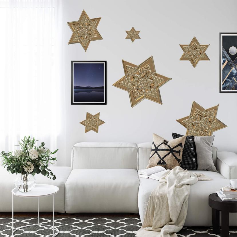 Muursticker Metallic Ster Goud