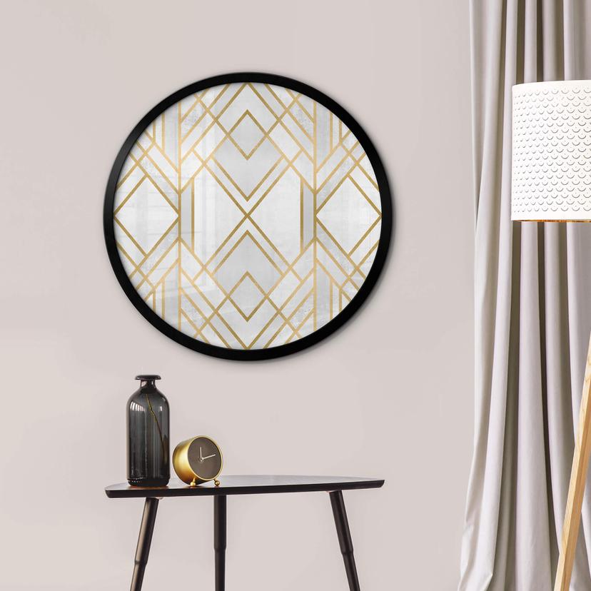 Poster Fredriksson - Art Deco: Gyllene geometri - Rund