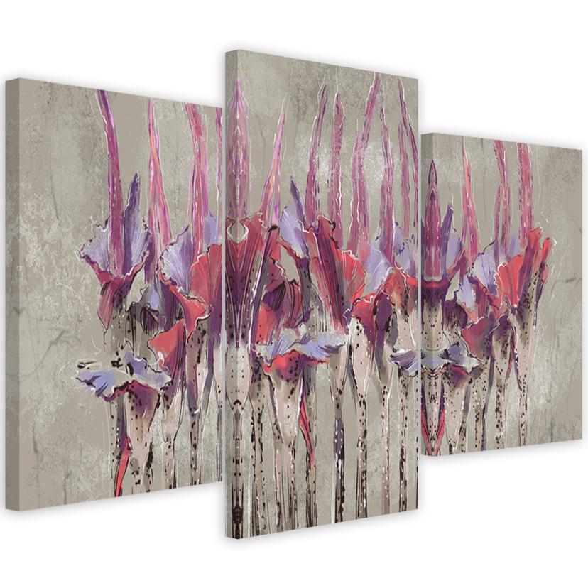 Lærred print 3 dele, planter blomster Simnitło
