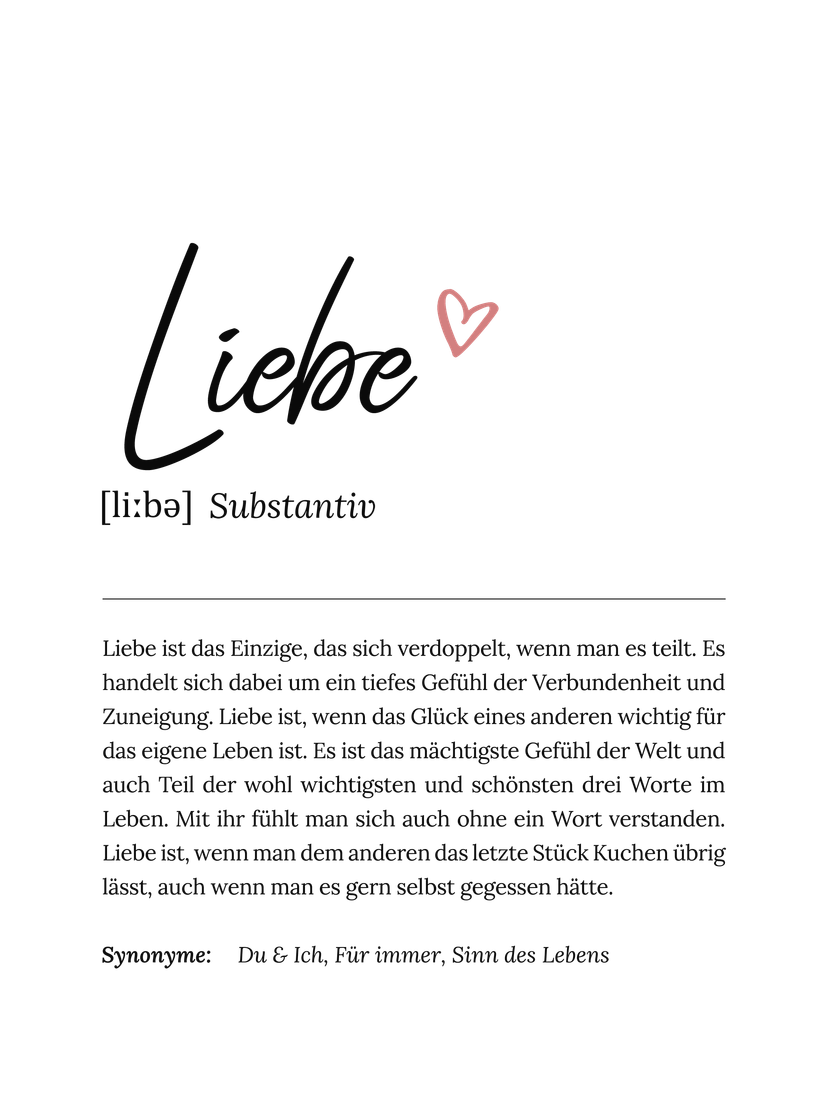 Personalisiertes Poster Definition - Liebe