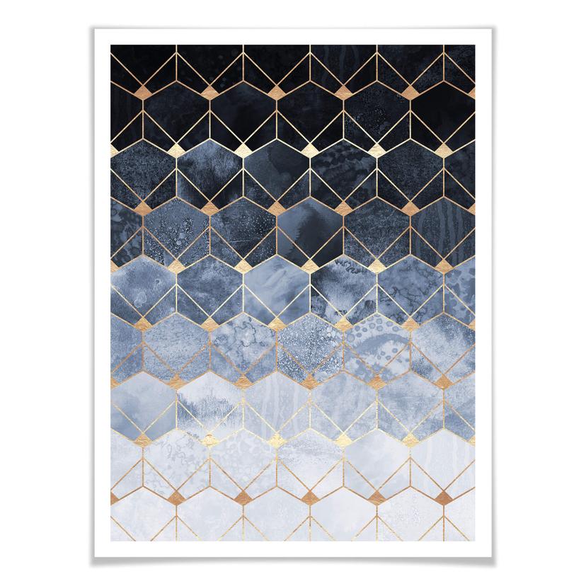 Poster Fredriksson – Esagoni blu e oro