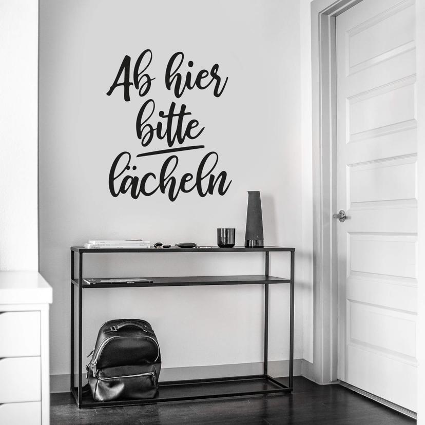 Wandtattoo Ab hier bitte lächeln