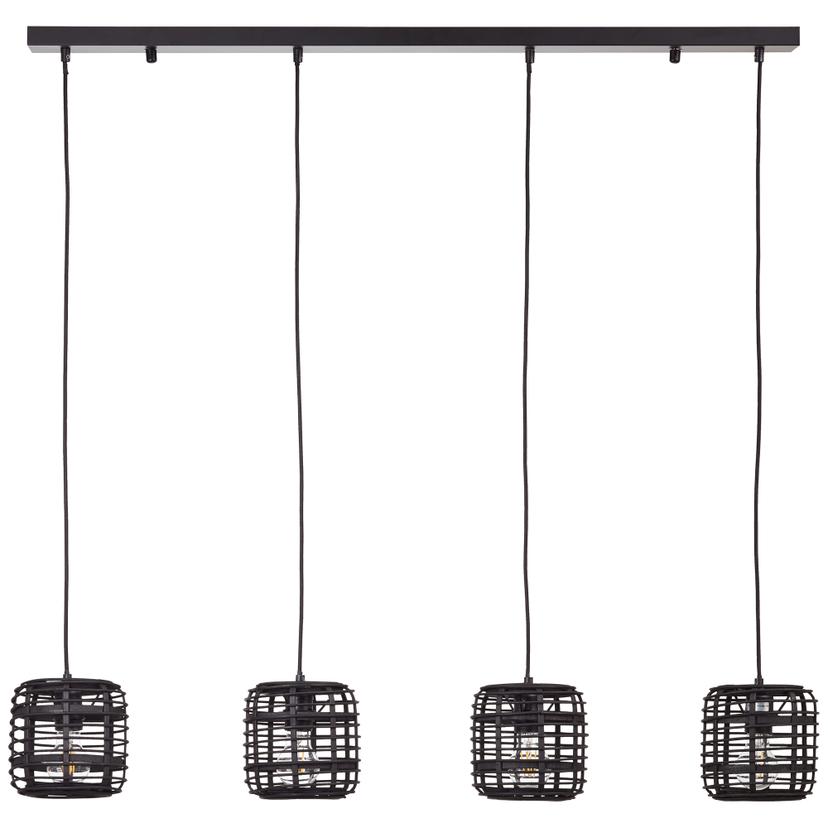 Pendelleuchte Elma, schwarz, 110 x 106 cm, Bambus Pendellampe