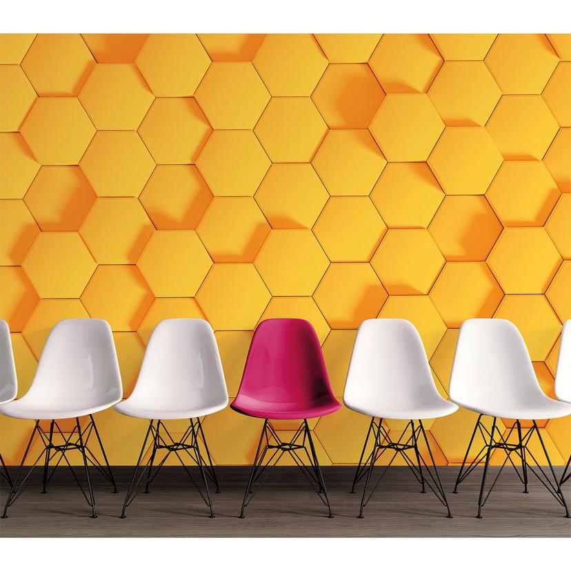 orange non-woven tapet Designwalls Honeycomb