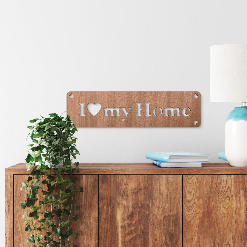 Decoración en madera de caoba - I love my home