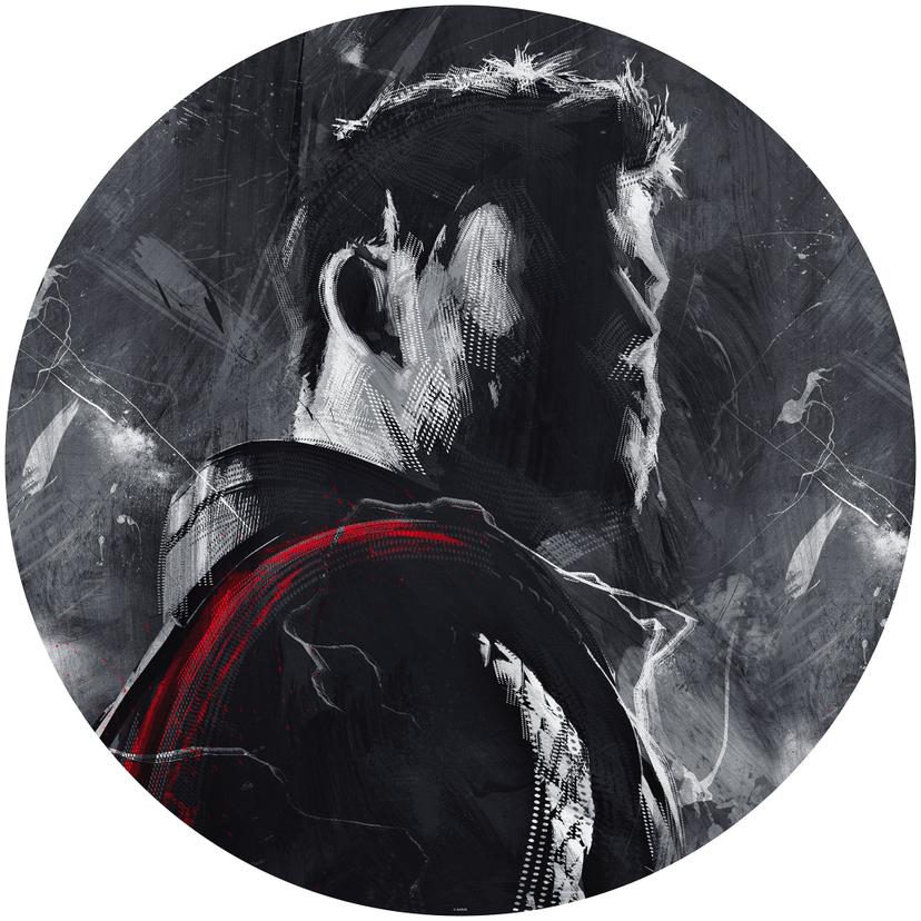 Selvklæbende non-woven tapet - Avengers maleri Thor - 125 x 125 cm