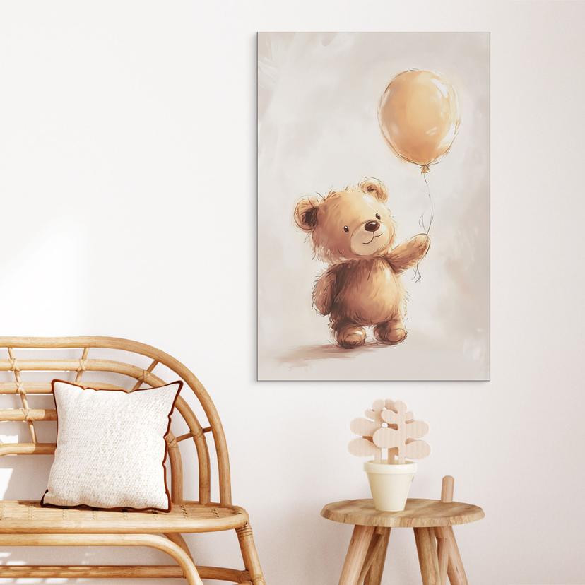 Stampe per pareti Orsacchiotto con palloncino - Magnusson - alluminio dibond