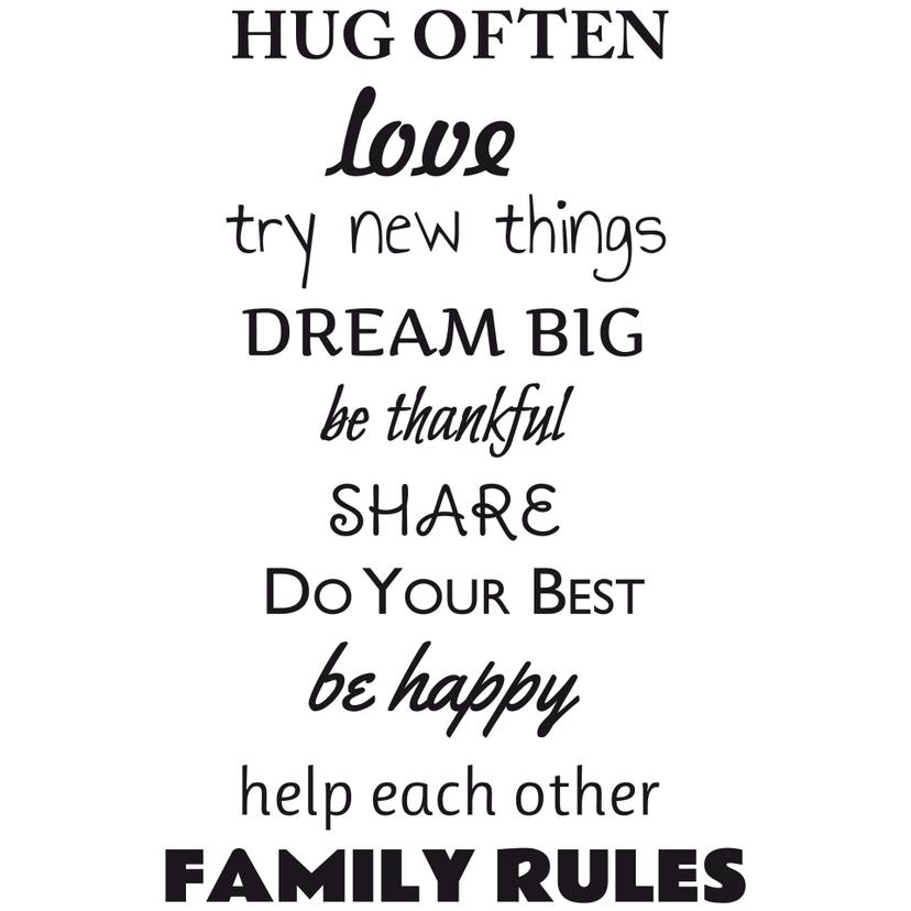 Adesivo murale per le scale - Family rules