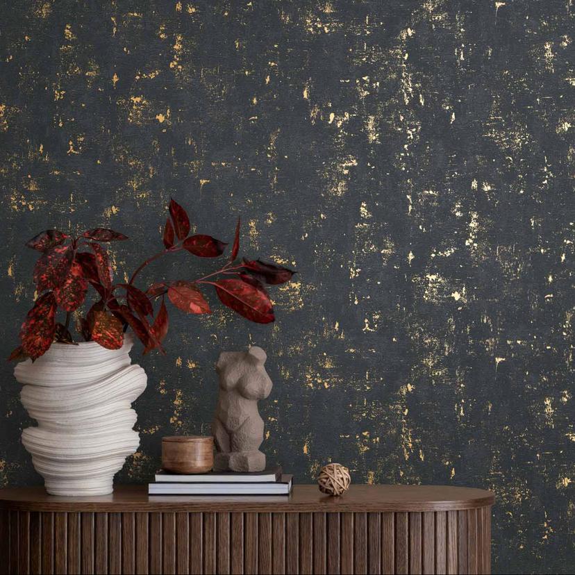 A.S. Création Blooming Papier peint vintage - Noir
