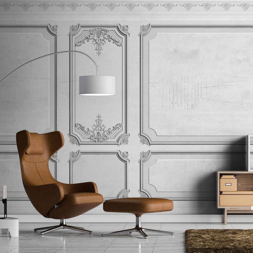 Architecture WallPaneling2 tapet i gråhvid - non-woven tapet Designwalls 2 - 2,55 x 3,5 m