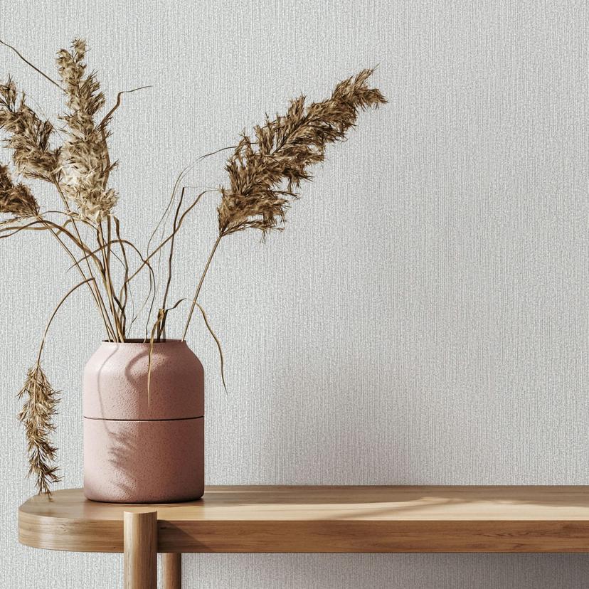 Non-woven tapet i grå, beige strukturerad slät Modern