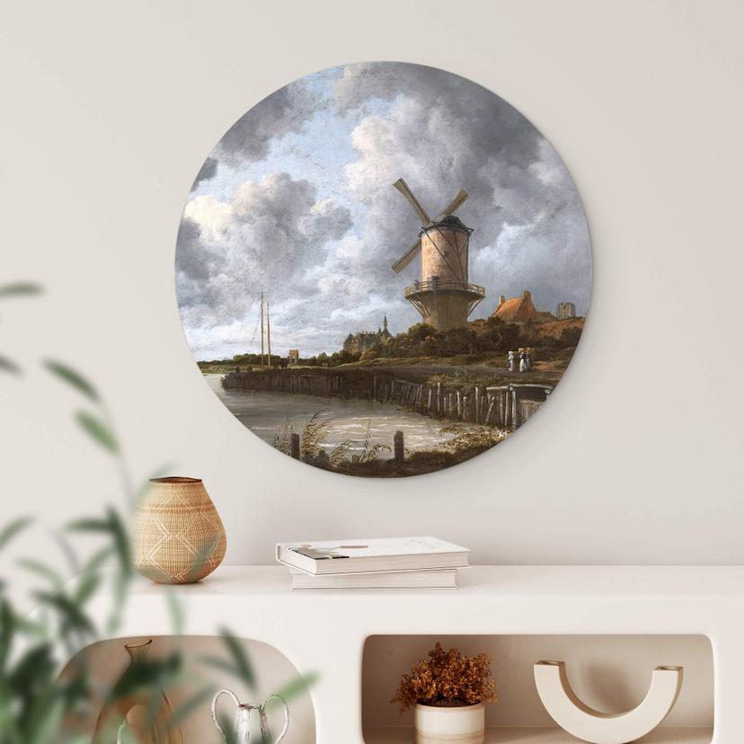Alu-Dibond Van Ruisdael - Die Windmühle von Wijk - Rund