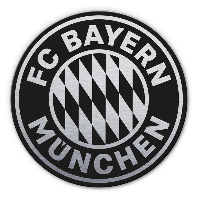 Alu-Dibond mit Silbereffekt FC Bayern Logo