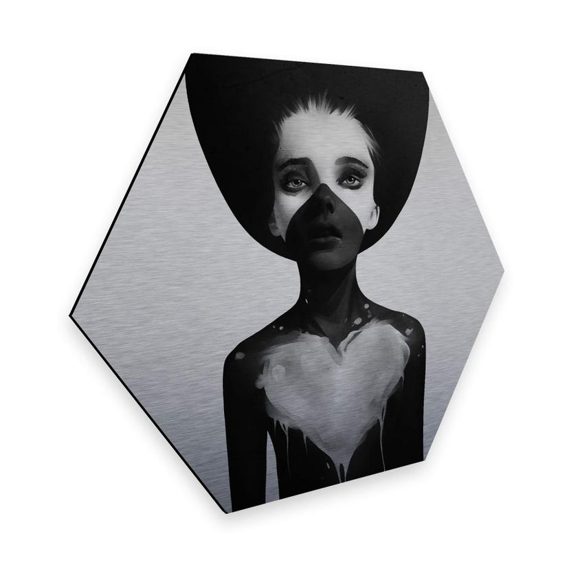 Hexagon Alu-Dibond Zilvereffect - Ireland - Hold on