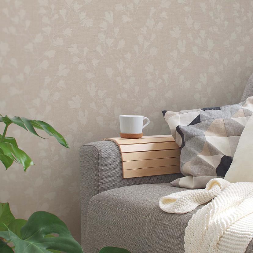 blade tapet beige moderne - blomstermotiver ikke-vævet tapet blomster