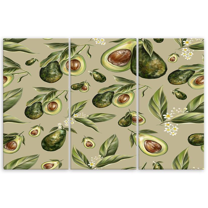 Stampa su tela 3 parti, metà avocado