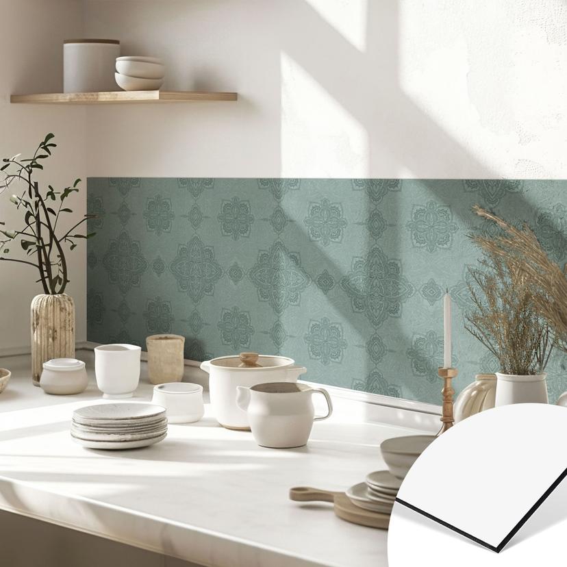 Stænkplade til køkken Mønster Marrakech grøn - Bloomery Decor