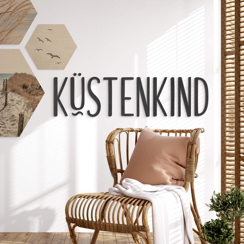 MDF-Dekobuchstaben 3D Schriftzug Küstenkind