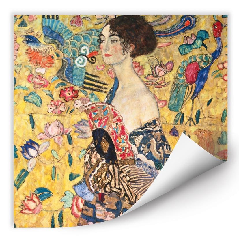 Zelfklevende Poster Klimt - Lady
