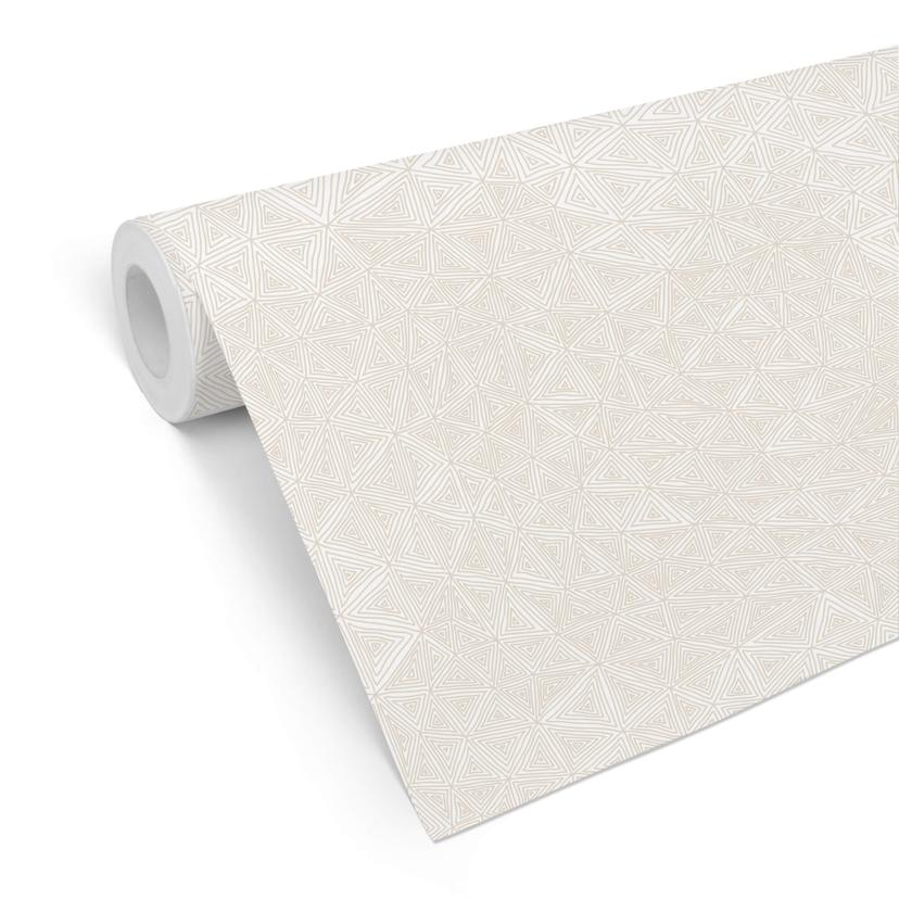 Tapet med mønster - abstrakte trekanter - beige