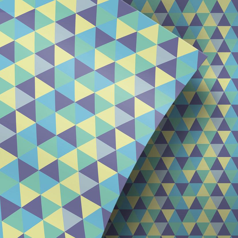 Møbelfolie, dekorativ folie - kan tørres af - Triangles 02 - Blå