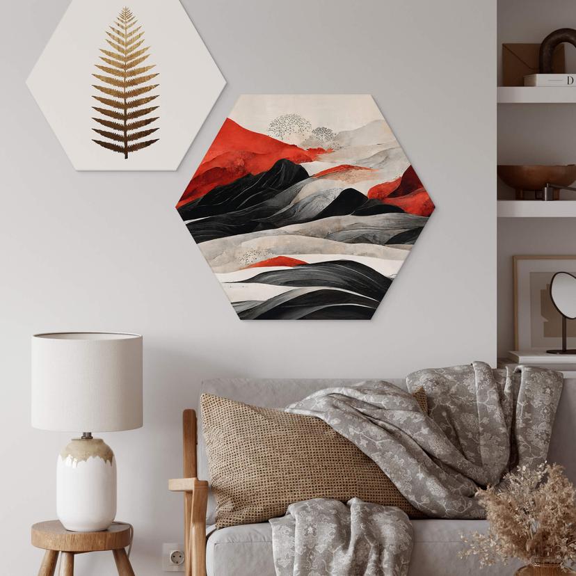 Esagono Alu-Dibond Treechild - Red Mountains in Japan